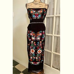 Mexican Boho Embroidered “Summer” Midi Dress